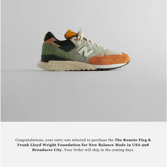 KITH Ronnie Fieg&Frank Lloyd Wright Foundation NB Made in USA 998 alo wash c/w - Picture 9 of 12
